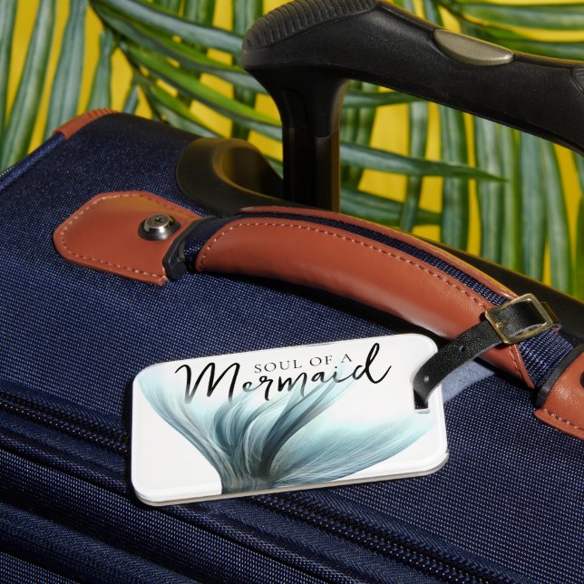 Étiquette À Bagage #MermaidLife Soul of a Mermaid | Teal Tail Quote (Insitu Rectoal 3)