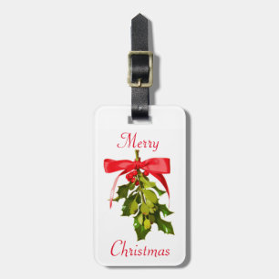 Étiquette À Bagage Merry Christmas mistletoe