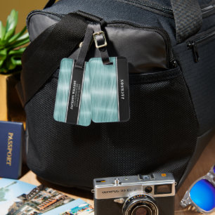 Étiquette À Bagage Métal bleu et noir