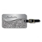 Métal Personnalisé Paillettes Faux Argent Glamour