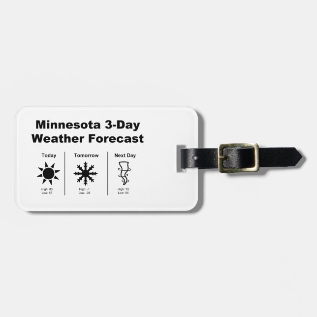 Étiquette À Bagage Météo du Minnesota (Devant horizontal)