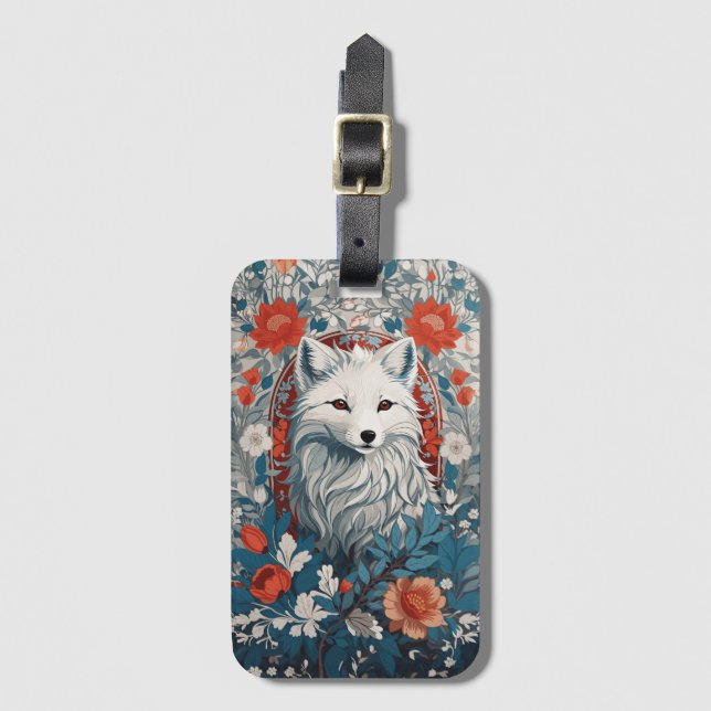 Étiquette À Bagage Métissage de la faune du renard arctique (Devant Vertical)