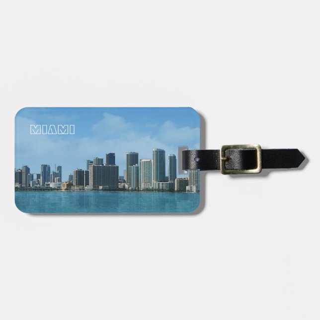 Étiquette À Bagage Miami Skyline (Devant horizontal)