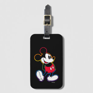 Étiquette À Bagage Mickey Classique Contour Arc-en-Ciel