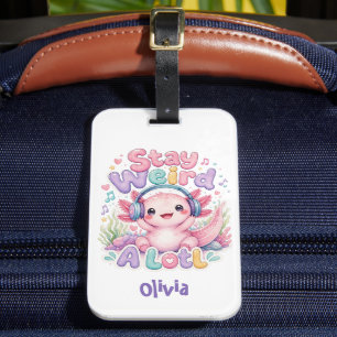 Étiquette À Bagage Mignon Axolotl Kawaii
