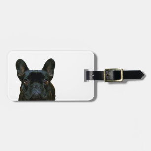 Étiquette À Bagage Mignon Black French Bulldog Frenchie Photo :