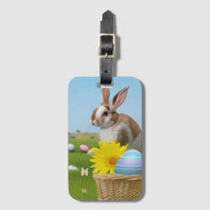 Étiquette À Bagage Mignonne lapin de Pâques pour une humeur positive