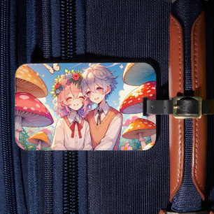 Étiquette À Bagage Mignonne mignon Anime Couple Whimsical Romantic