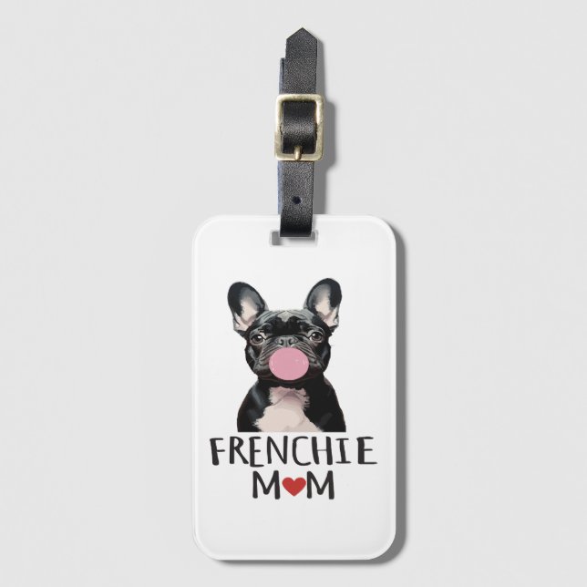 Étiquette À Bagage Mignonne taureau français (Devant Vertical)