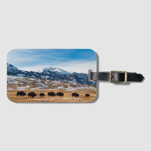 Étiquette À Bagage Migration de bison