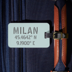 Étiquette À Bagage Milan Latitude Longitude