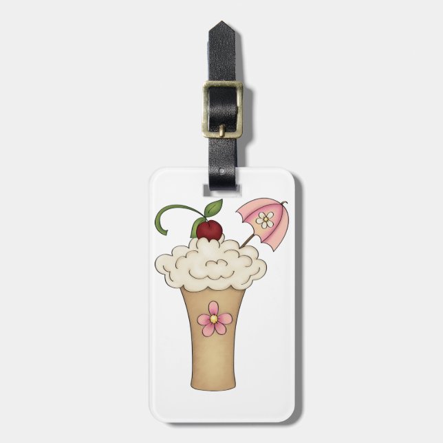 Étiquette À Bagage Milkshake avec des étiquettes d'un bagage de (Devant Vertical)