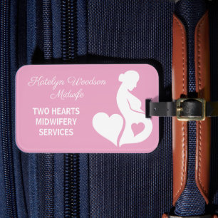 Étiquette À Bagage Mineure Doula belle grossesse rose