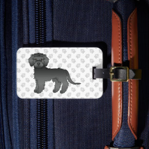 Étiquette À Bagage Mini noir Goldendoodle chien de dessin