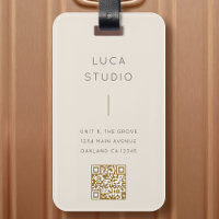 Minimal Clean Simple Moderne QR Code Or et crème