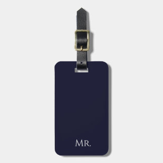 Étiquette À Bagage Minimaliste Noir & Blanc « Monsieur » Voyage Moder