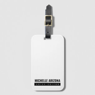 Étiquette À Bagage Minimaliste noir & blanc professionnel moderne