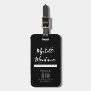 Étiquette À Bagage Minimaliste noir professionnel moderne