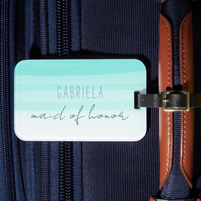 Étiquette À Bagage Mint à dégradé minimal domestique personnalisée d' (Insitu Rectoal 4)