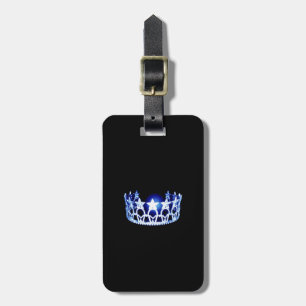 Étiquette À Bagage Miss USA Blue Crown Luggage Tag-Vertical