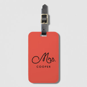 Étiquette À Bagage Mme faite sur commande vintage