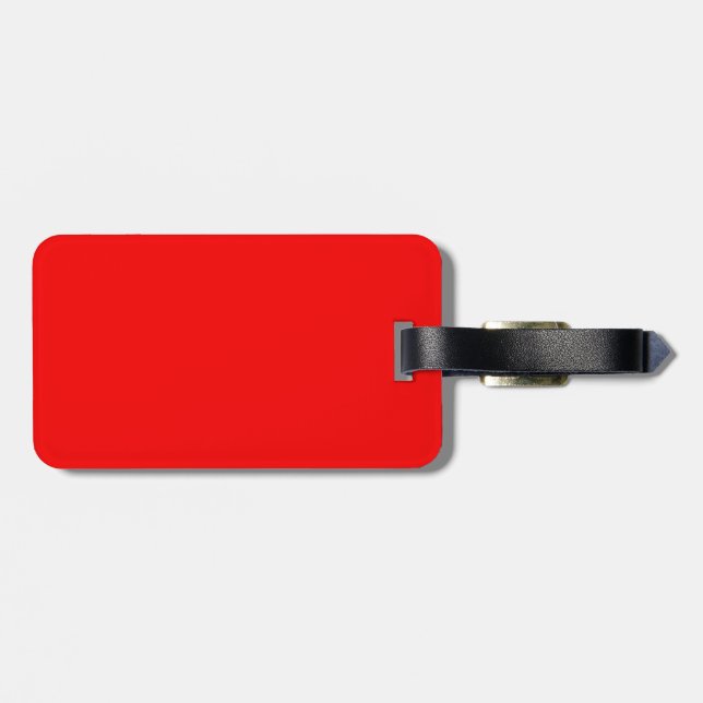 Étiquette À Bagage modèle de arrière - plan personnalisé rouge vif DO (Dos horizontal)