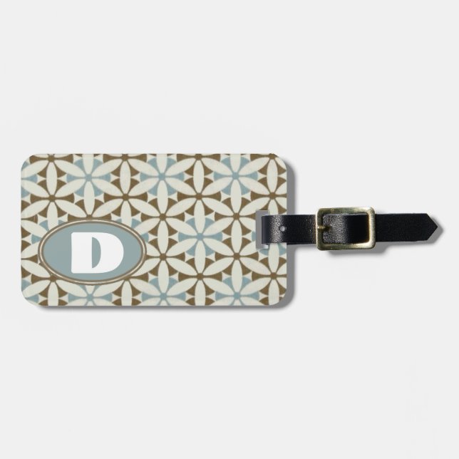 Étiquette À Bagage Modèle de balise de bagage monogramme (Devant horizontal)
