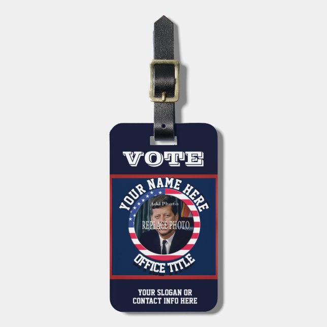 Étiquette À Bagage Modèle de campagne politique personnalisé (Devant Vertical)