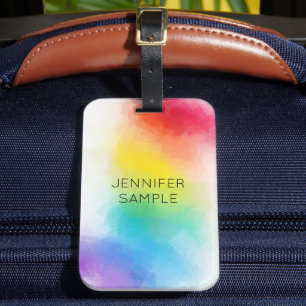 Étiquette À Bagage Modèle de couleurs arc-en-ciel moderne personnalis