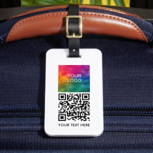 Étiquette À Bagage Modèle de texte du code à barres du logo de l'entr