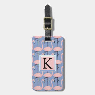 Étiquette À Bagage Modèle Flamingo   Monogramme