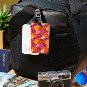 Étiquette À Bagage Modèle floral sans marguerite