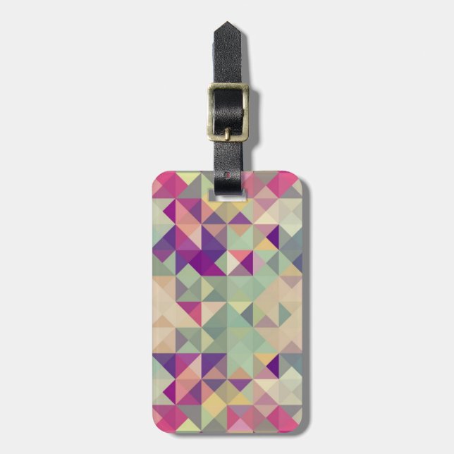 Étiquette À Bagage Modèle géométrique de hippies vintages (Devant Vertical)