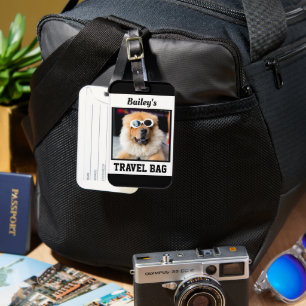 Étiquette À Bagage Modèle photo de chien personnalisé mignon