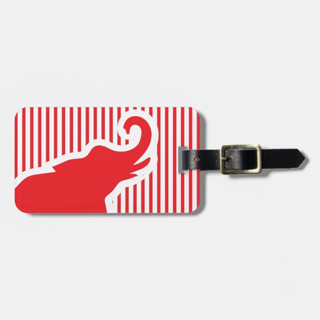 Étiquette À Bagage Modèle rouge d'étiquette de sac de voyage (Devant horizontal)