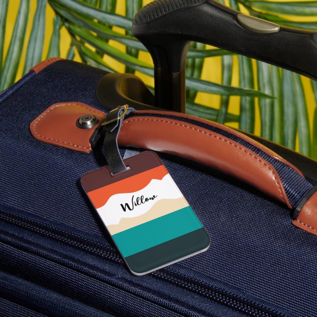 Étiquette À Bagage Modern Cute Abstract Retro Vector Script (Verso Insitu 3)