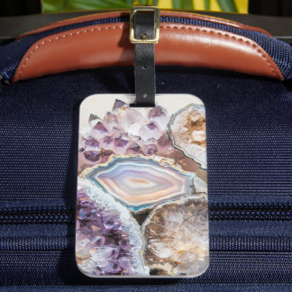 Étiquette À Bagage Modern Geode Crystal  | Crystal Luggage Tag