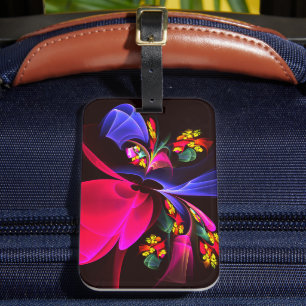 Étiquette À Bagage Moderne coloré Floral Abstrait Art Motif #06