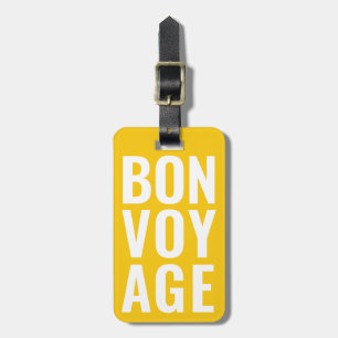 Étiquette À Bagage Moderne Cute Funny Bold bon voyage Bright Jaune