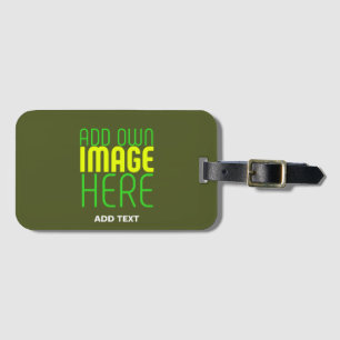 ÉTIQUETTE À BAGAGE MODERNE ÉDITABLE ARMÉE VERT IMAGE MODÈLE TEXTE