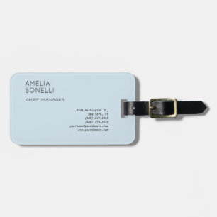 Étiquette À Bagage Moderne minimaliste professionnel bleu clair