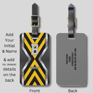 Étiquette À Bagage Modifier le nom d'ajout initial Flèches d'argent n