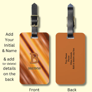 Étiquette À Bagage Modifier le nom d'ajout initial Soft Brown Tan Bei