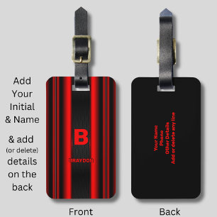 Étiquette À Bagage Modifier le nom initial Ajouter le nom rouge sur l