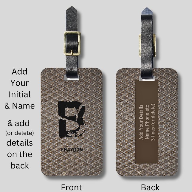 Étiquette À Bagage Modifier le nom initial, Ajouter (supprimer), Plaq (Créateur téléchargé)