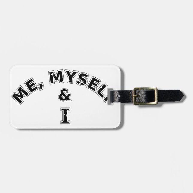 Étiquette À Bagage Moi-Même Et Je Typographie (Devant horizontal)