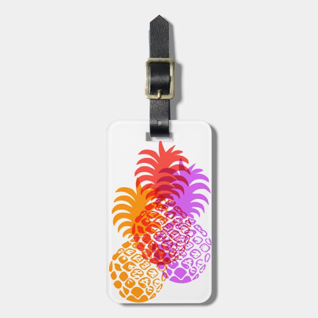 Étiquette À Bagage Momona Pineapple Hawaiian Tropical (Devant Vertical)