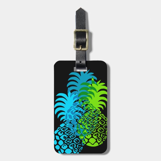 Étiquette À Bagage Momona Pineapple Hawaiian Tropical (Devant Vertical)