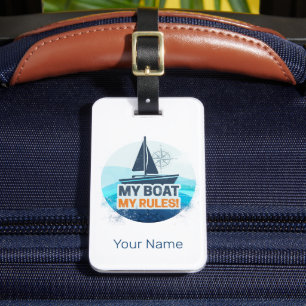 Étiquette À Bagage Mon bateau Mes règles pour capitaine ou skipper Vi