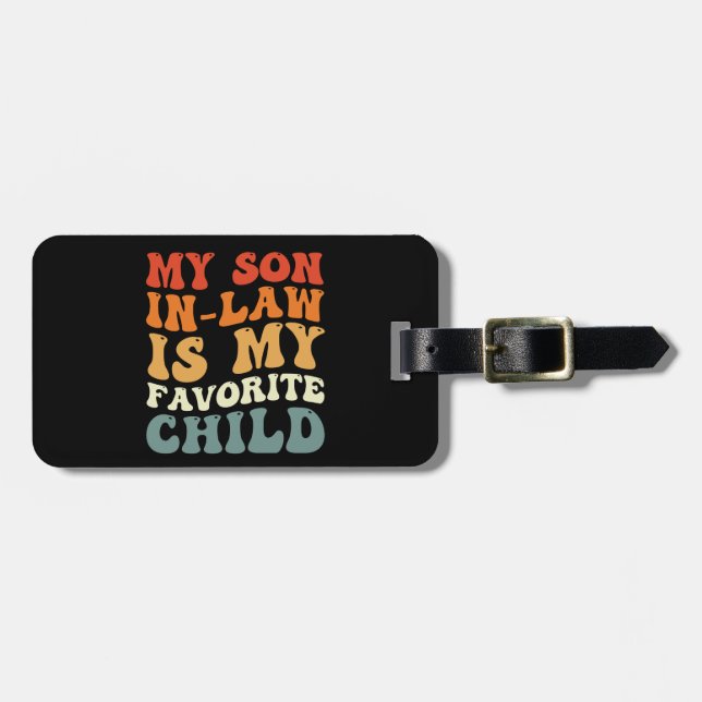 Étiquette À Bagage Mon Fils En Droit Est Ma Famille D'Enfants Préféré (Devant horizontal)